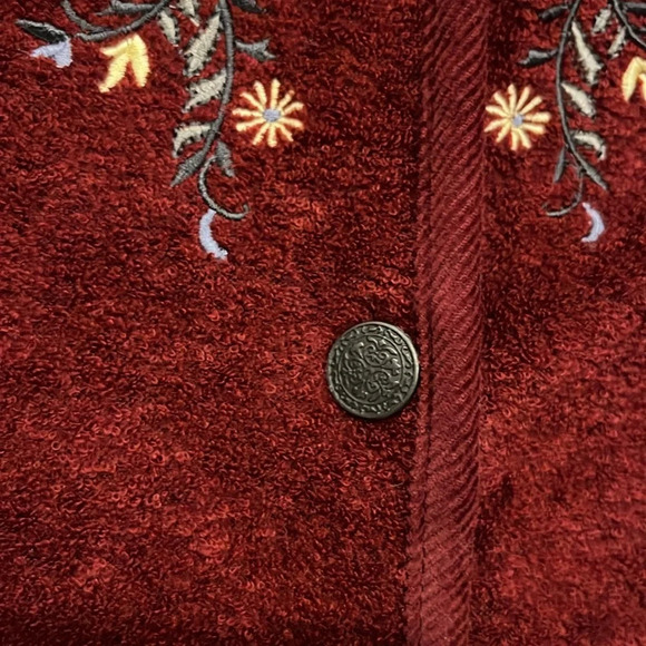 TRADITION Country collection women cardigan L petite  red vintage embroidery - Picture 3 of 8